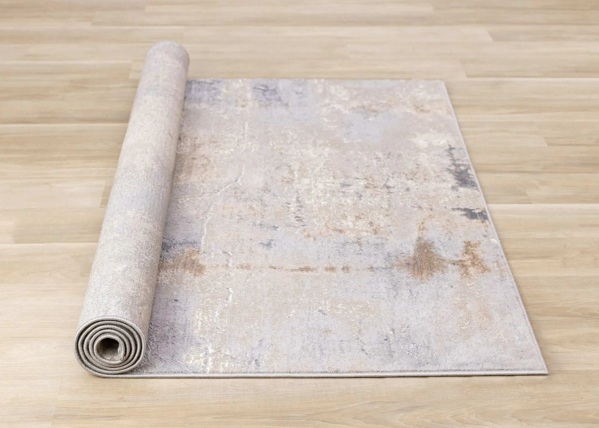 Smoky Terrain 7'10" x 10'6" Distressed Design Area Rug - Taupe, White, Brown