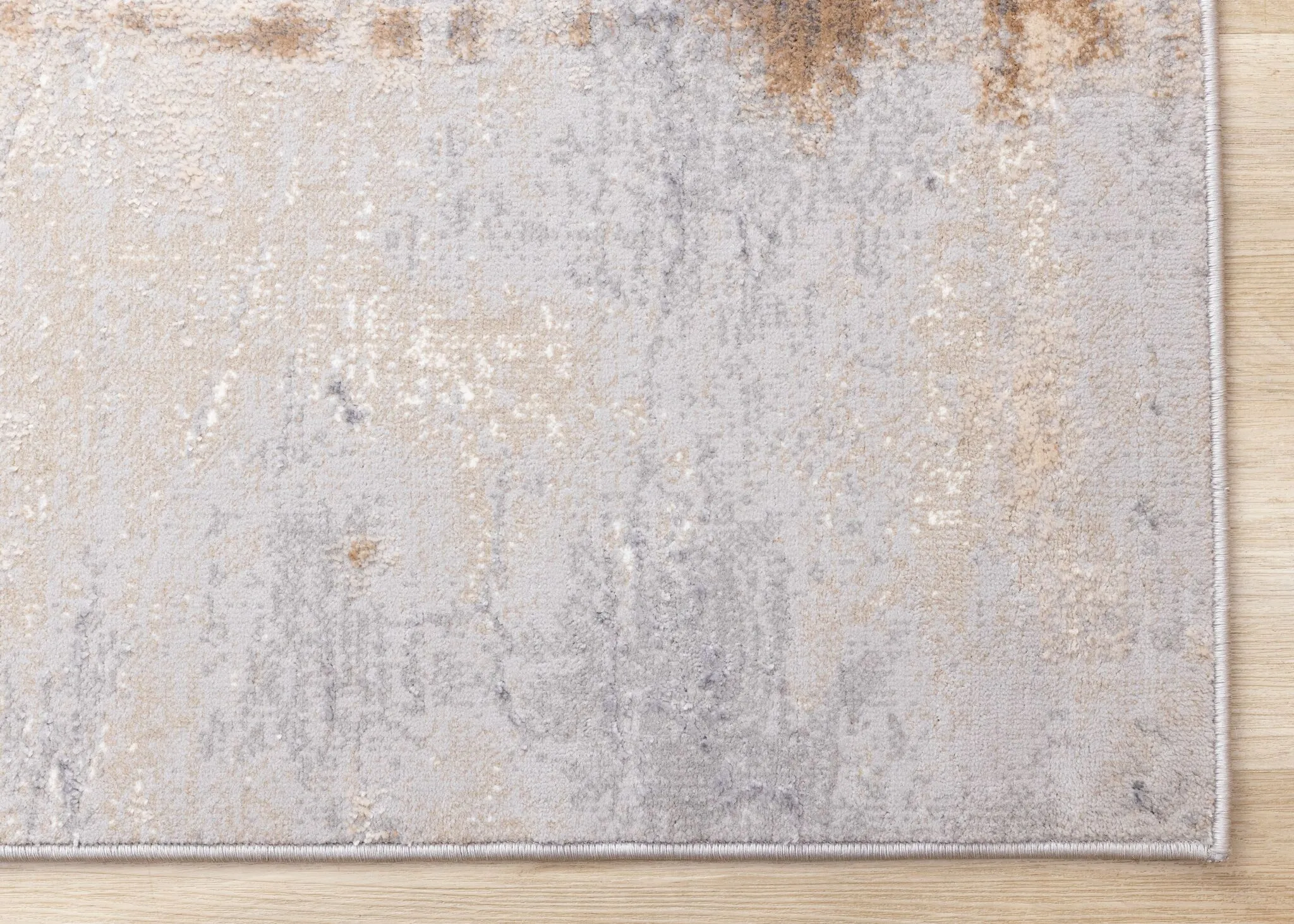 Smoky Terrain 7'10" x 10'6" Distressed Design Area Rug - Taupe, White, Brown