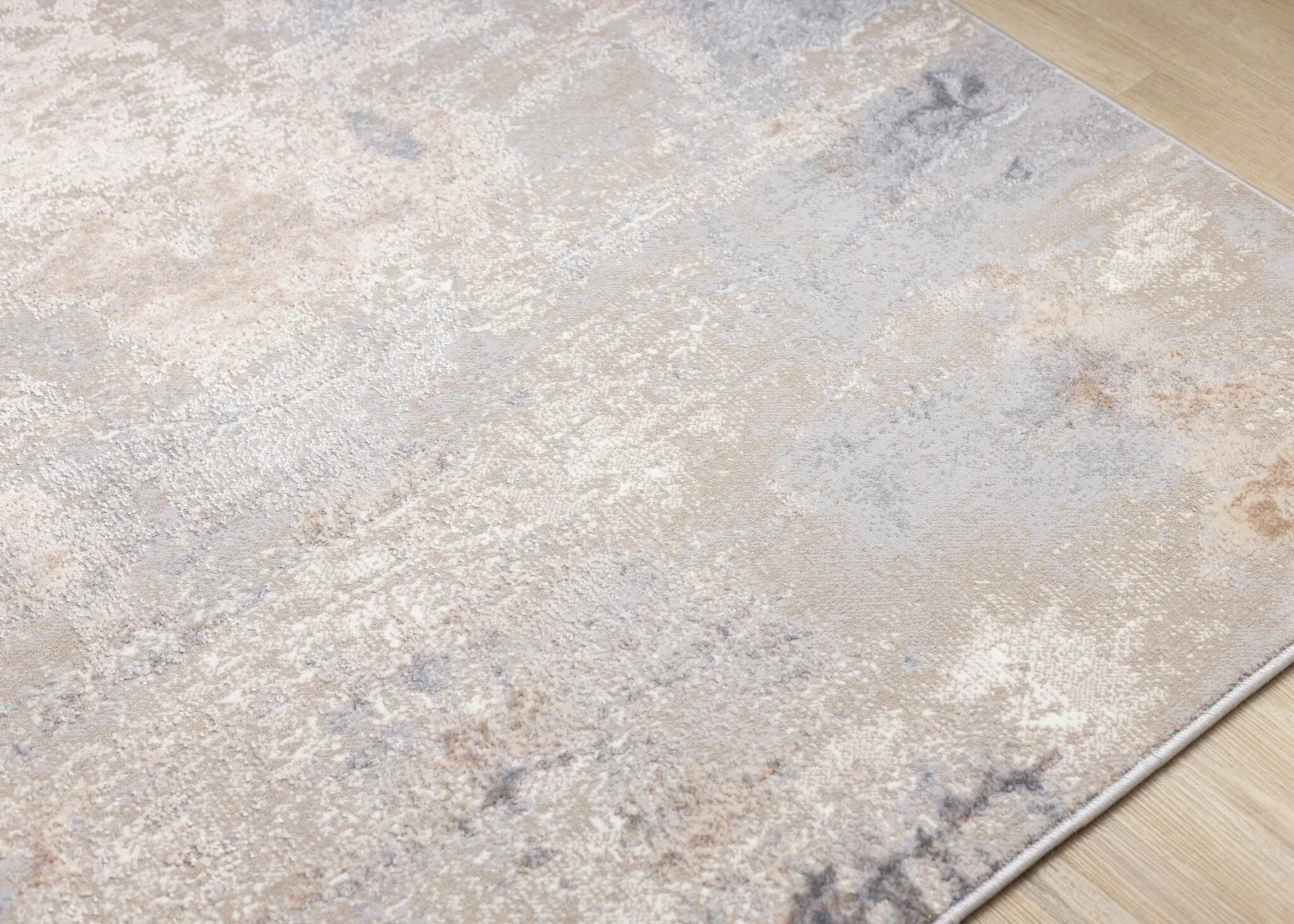 Smoky Terrain 7'10" x 10'6" Distressed Design Area Rug - Taupe, White, Brown