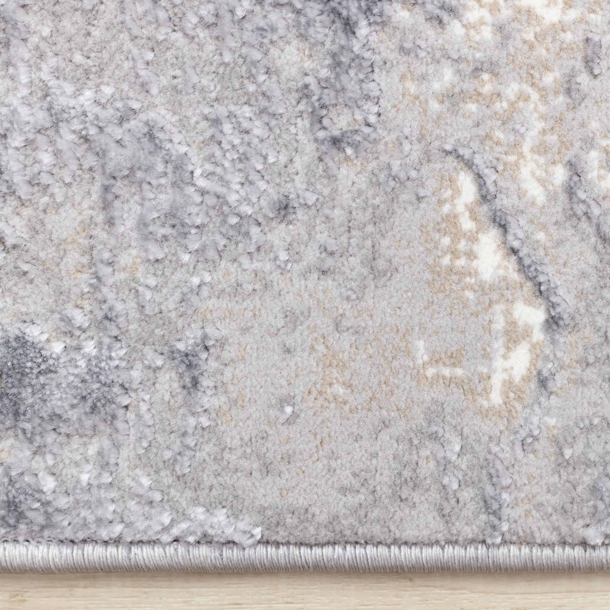 Smoky Terrain 7'10" x 10'6" Distressed Design Area Rug - Taupe, White, Brown