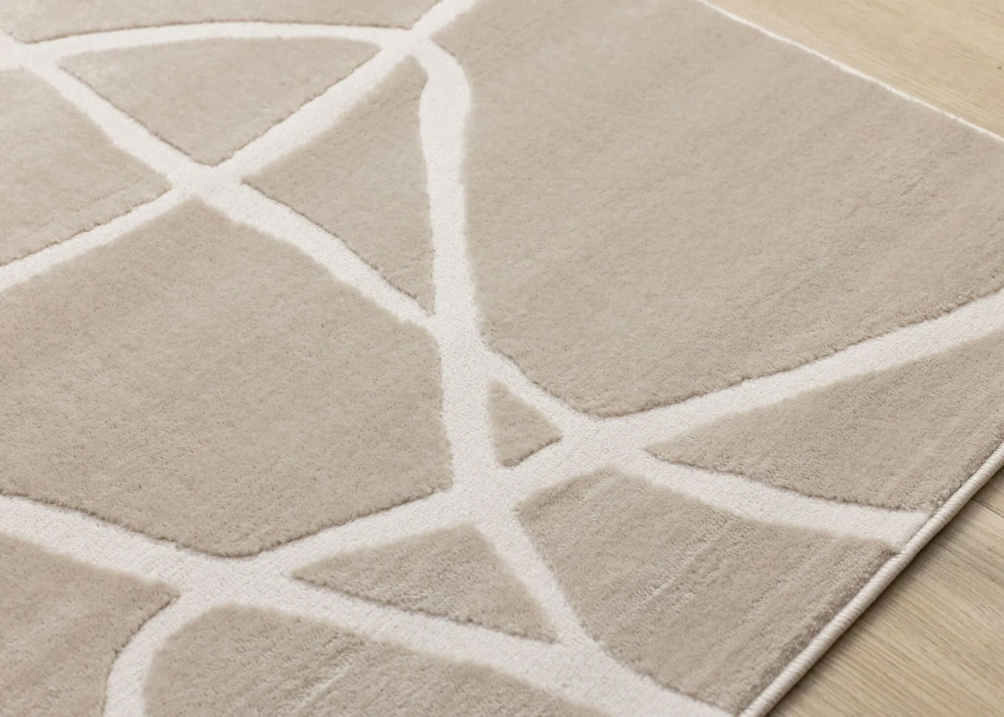 Soft Currents 6'7" x 9'6" Organic Line Design Area Rug - Beige, Cream