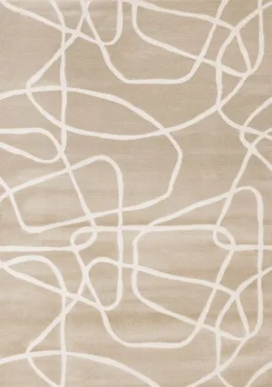 Soft Currents 6'7" x 9'6" Organic Line Design Area Rug - Beige, Cream