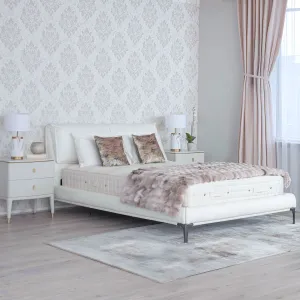 Starlight - Bedframe In Leather Star White