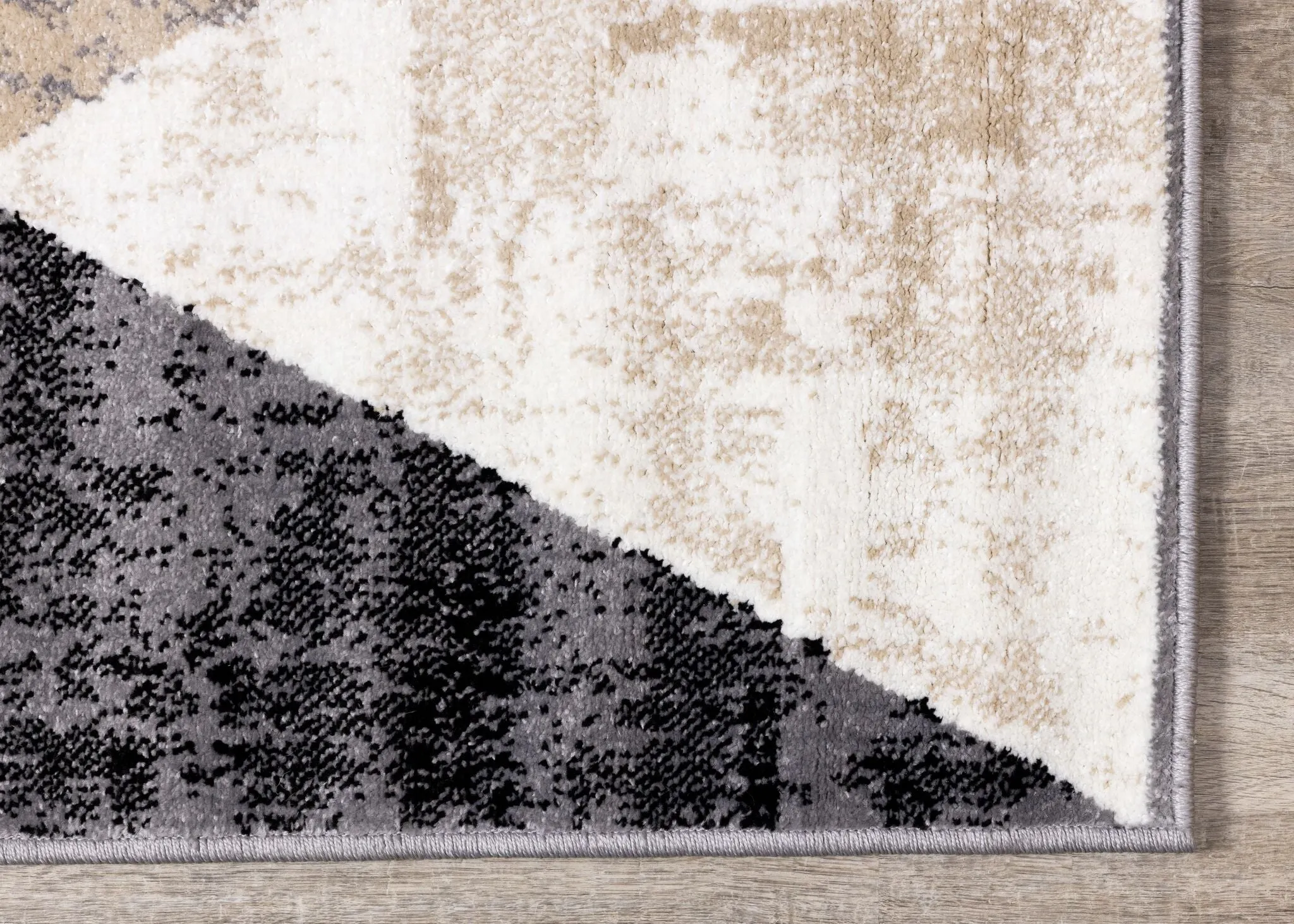 Stone Prism 6'7" x 9'7" Triangle Shapes Area Rug - Cream, Beige