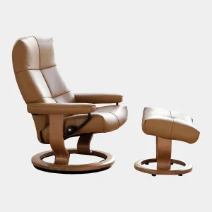 Stressless David - Chair & Footstool With Classic Base In Leather