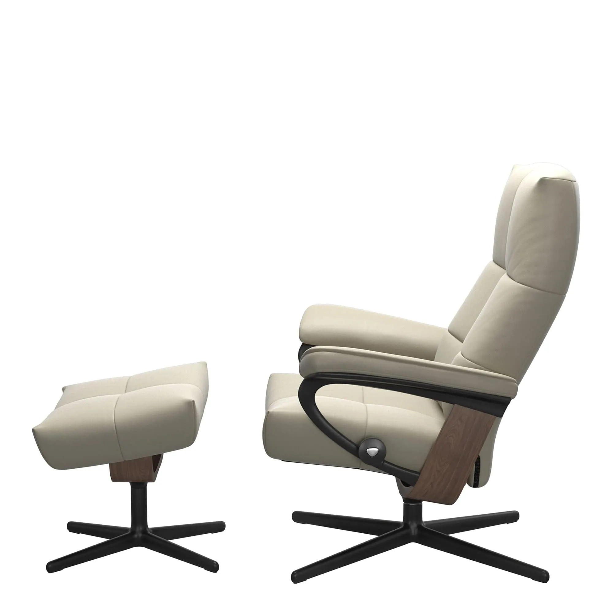 Stressless David - Chair & Footstool With Cross Base In Leather