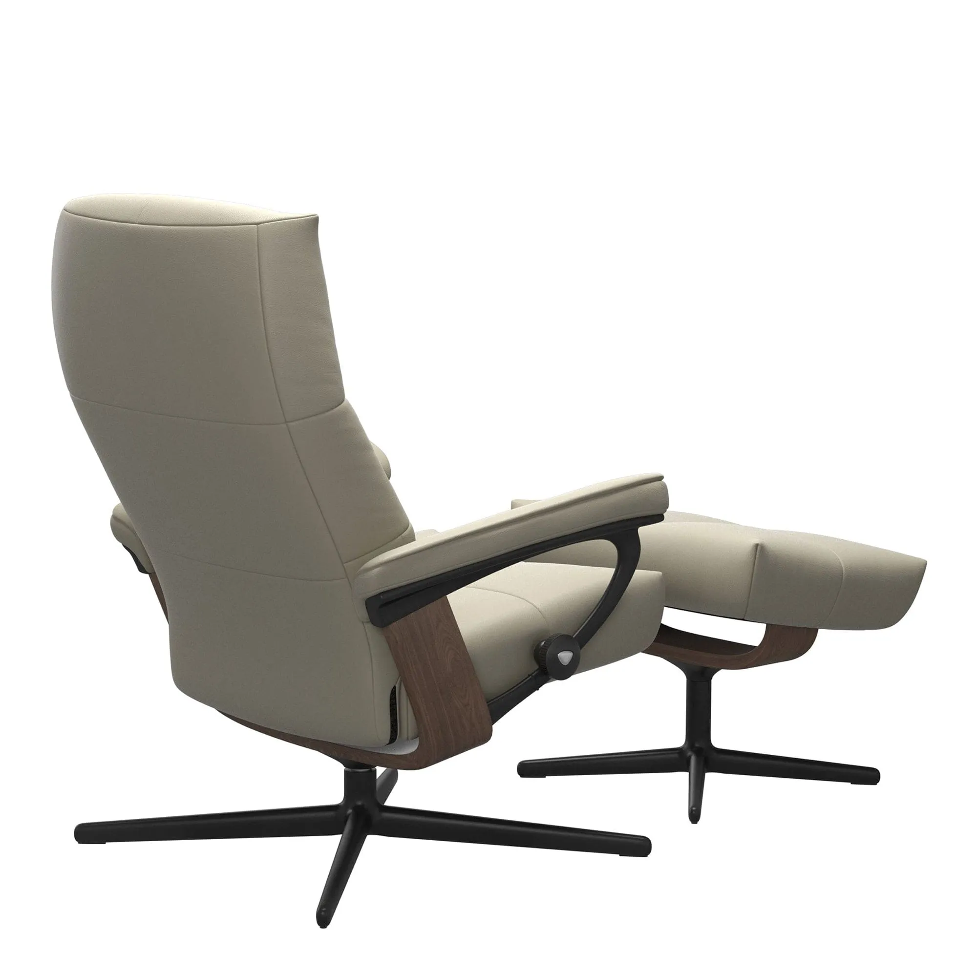 Stressless David - Chair & Footstool With Cross Base In Leather