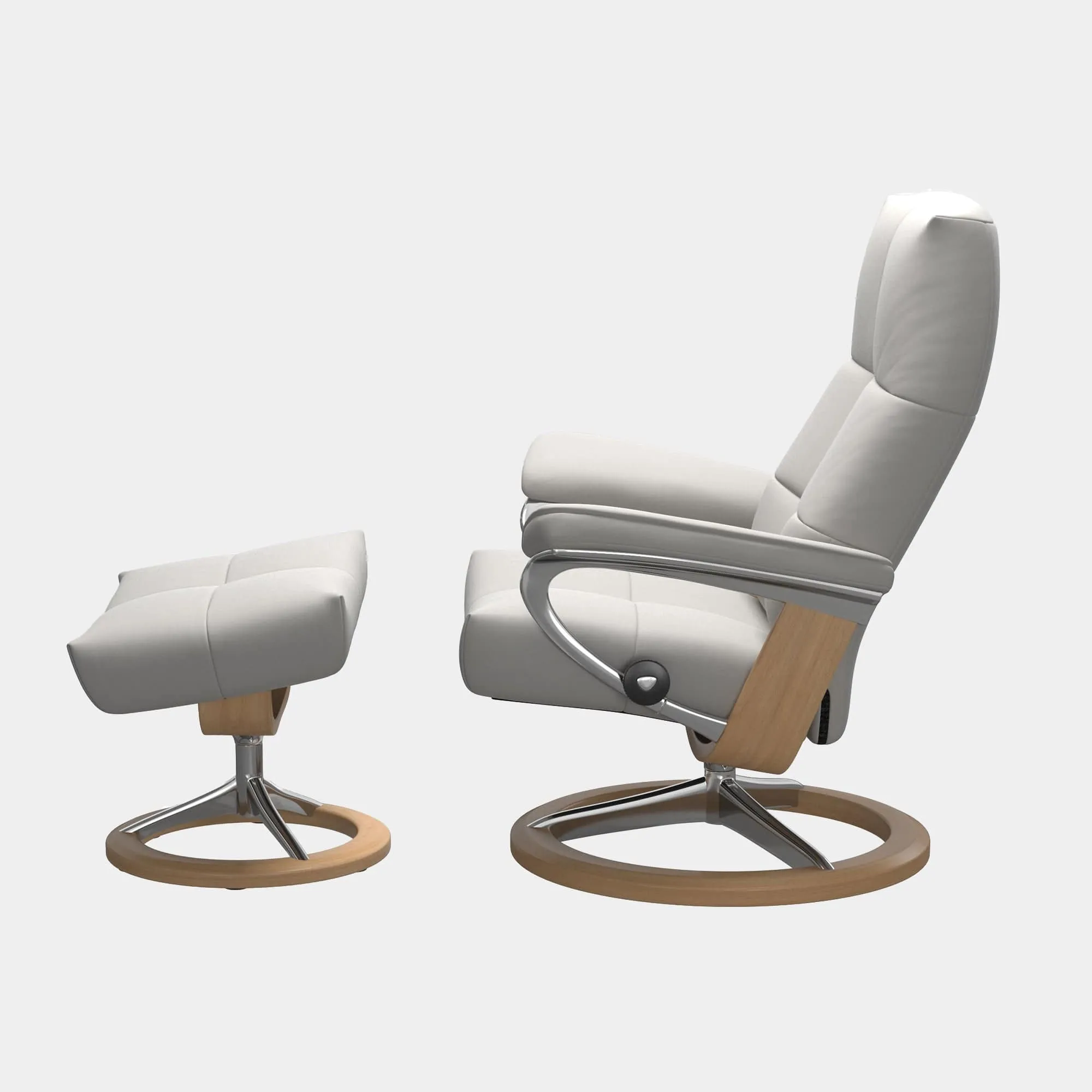 Stressless David - Chair & Footstool With Signature Base In Batick Leather