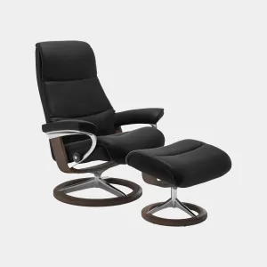 Stressless View - Chair & Stool With Signature Base In Leather