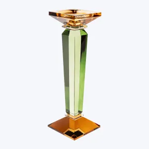 Tall Column Ornamental Crystal Candle Holder
