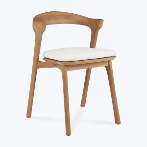 Teak Bok Outdoor Dining Chair, Upholstered