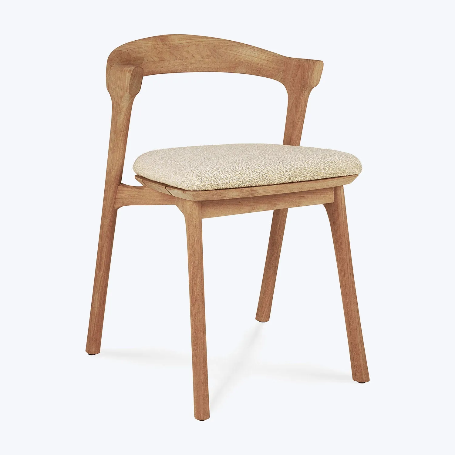 Teak Bok Outdoor Dining Chair, Upholstered