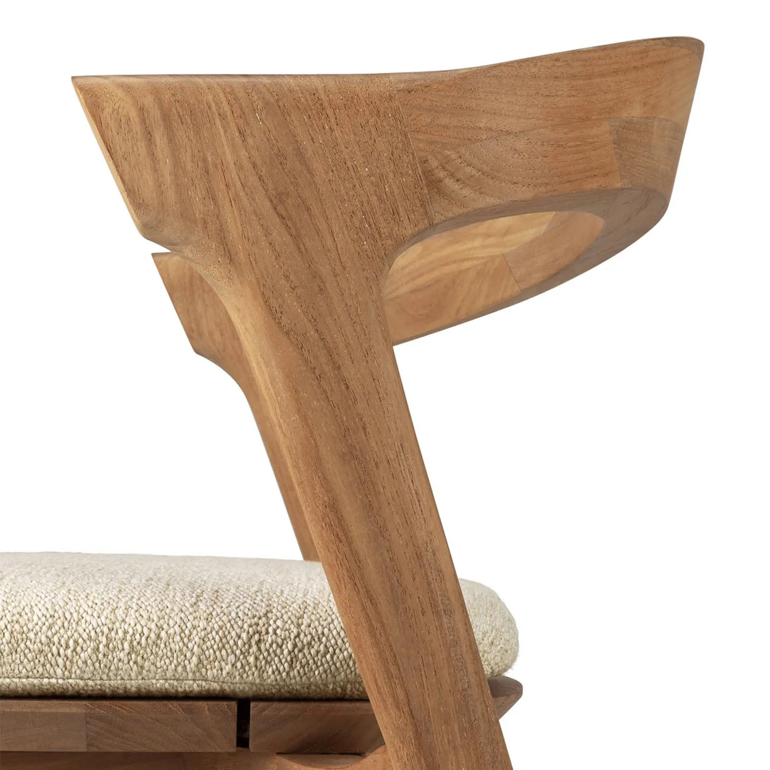 Teak Bok Outdoor Dining Chair, Upholstered