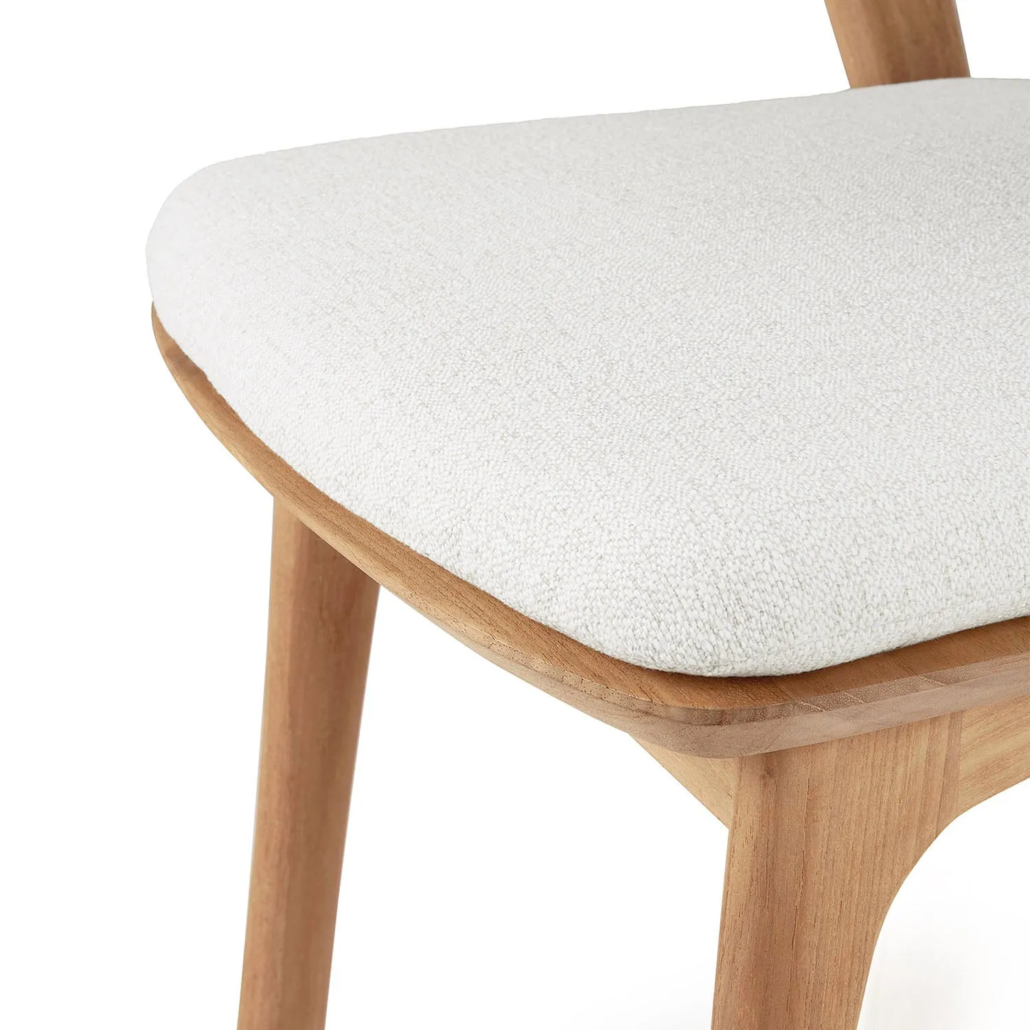 Teak Bok Outdoor Dining Chair, Upholstered