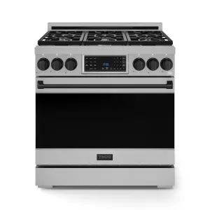 Thor Kitchen Stainless Steel Freestanding Professional Gas Range|Gordon Ramsay Series (6 cu.ft.) - RSG36-BLK