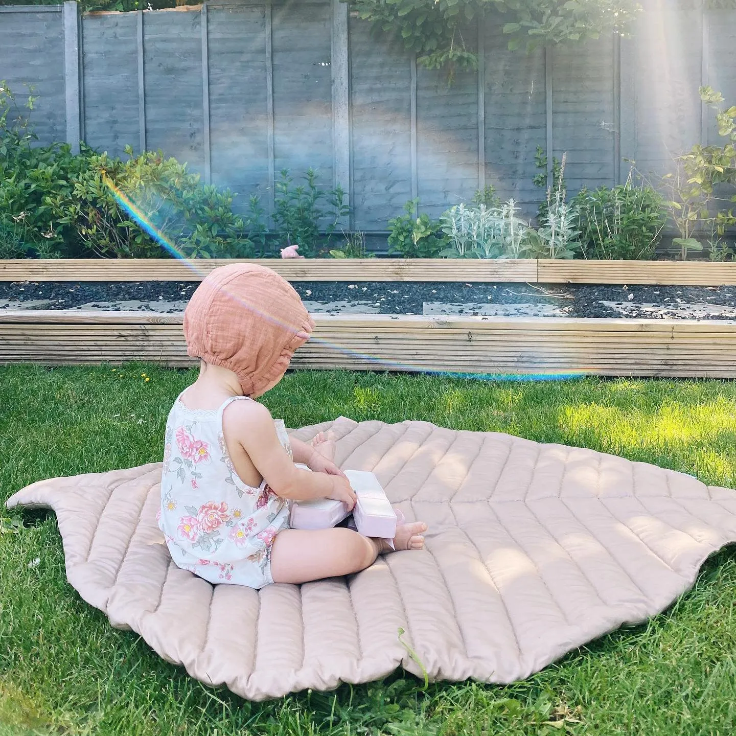 Toddlekind Organic Cotton Leaf Mat - Sea Shell - 128x96cm