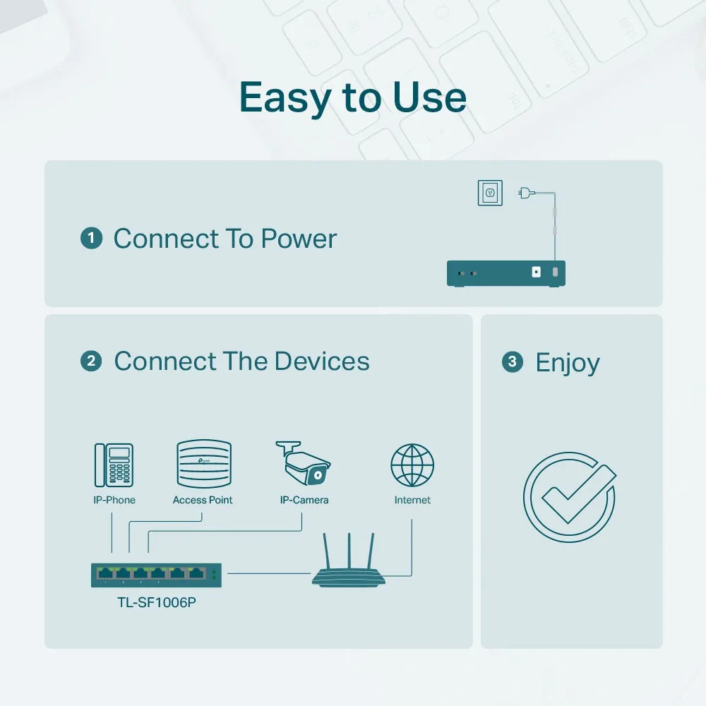 TP-Link 6 Port Desktop  PoE  Switch - 10/100 MBPS
