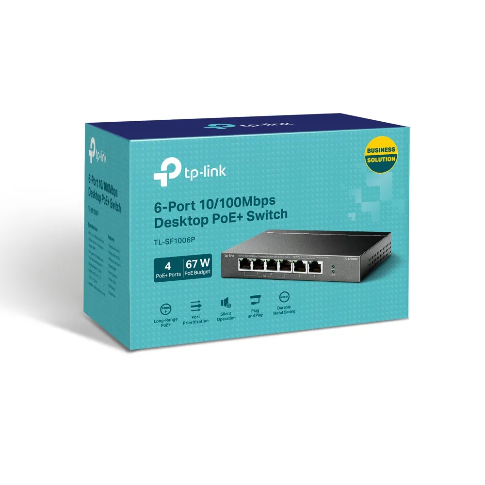 TP-Link 6 Port Desktop  PoE  Switch - 10/100 MBPS