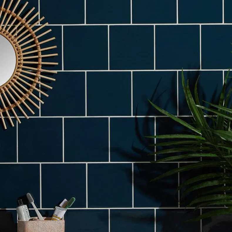 Tunstall Ceramic Peacock Blue Square