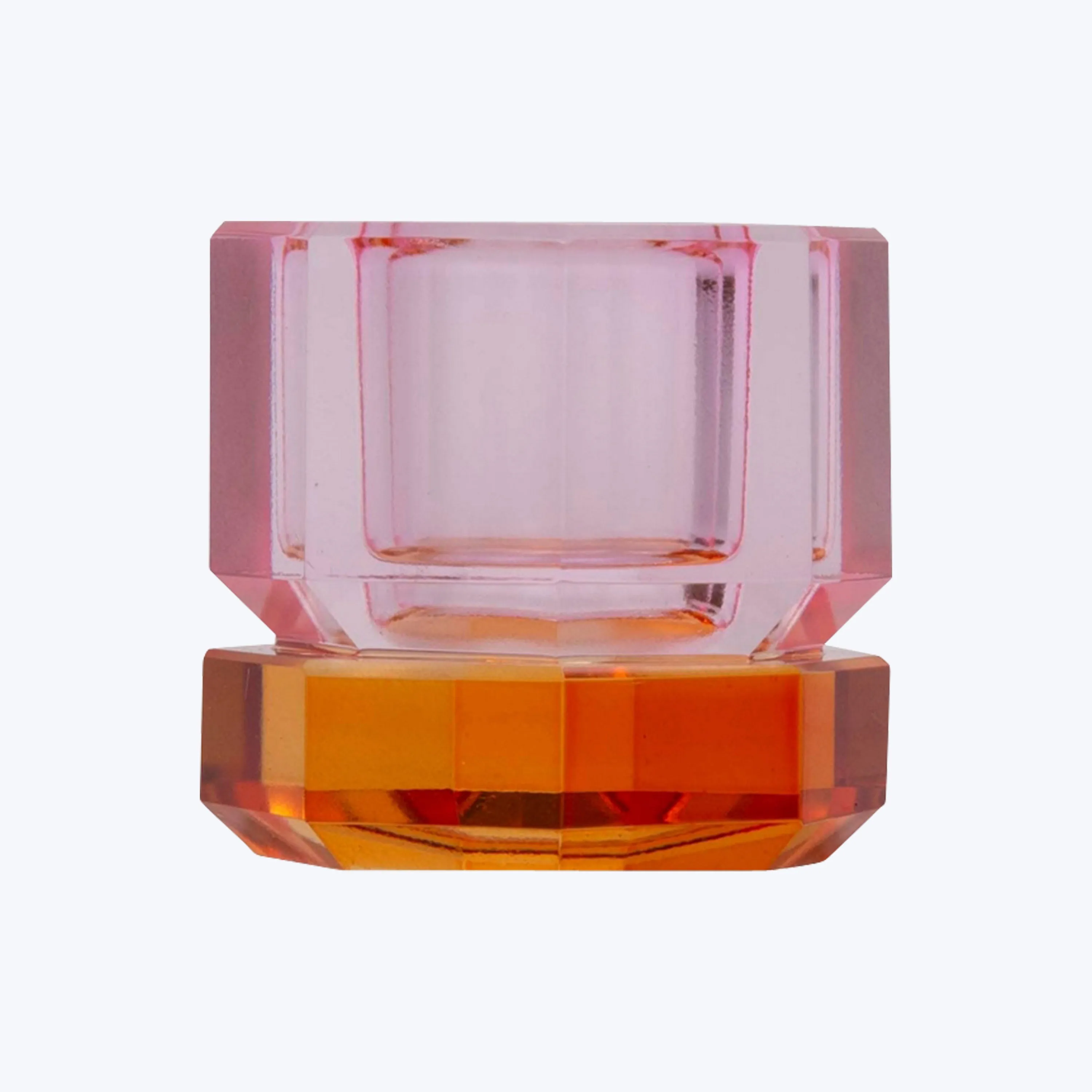 Two-Tone Crystal Candle Holder