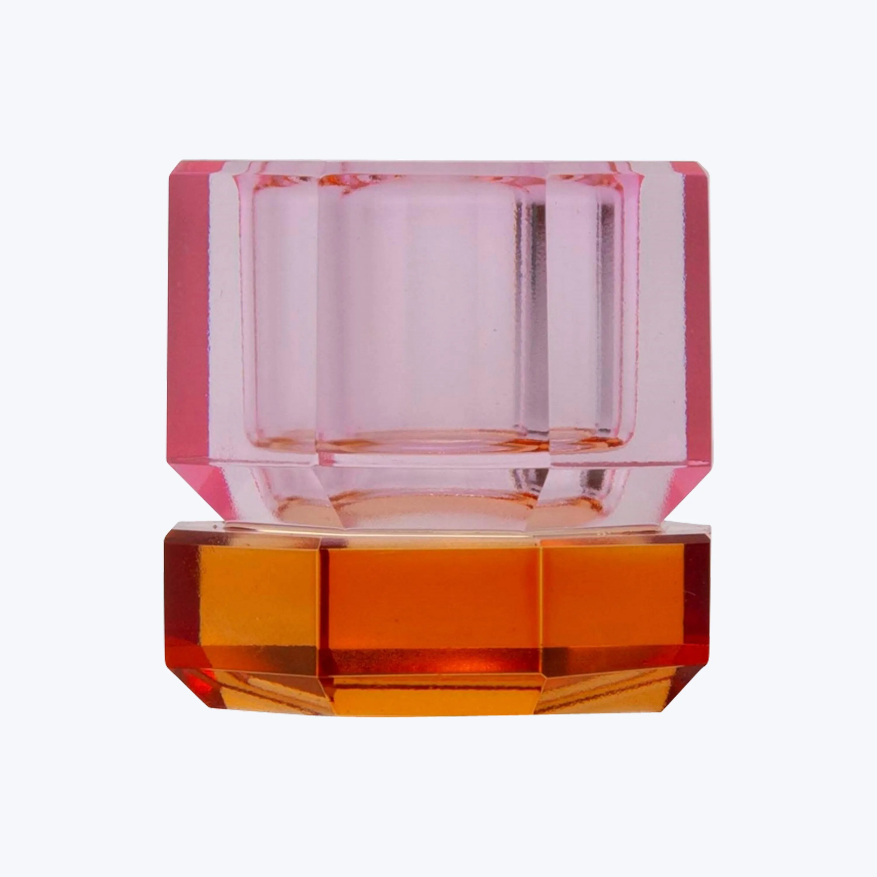 Two-Tone Crystal Candle Holder
