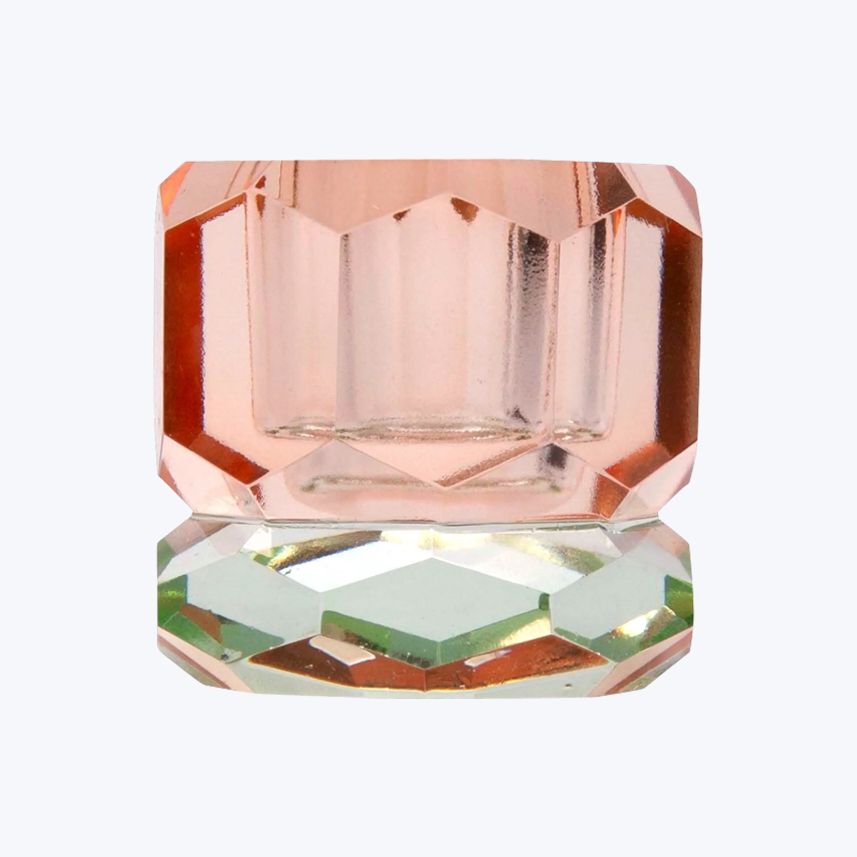 Two-Tone Crystal Candle Holder