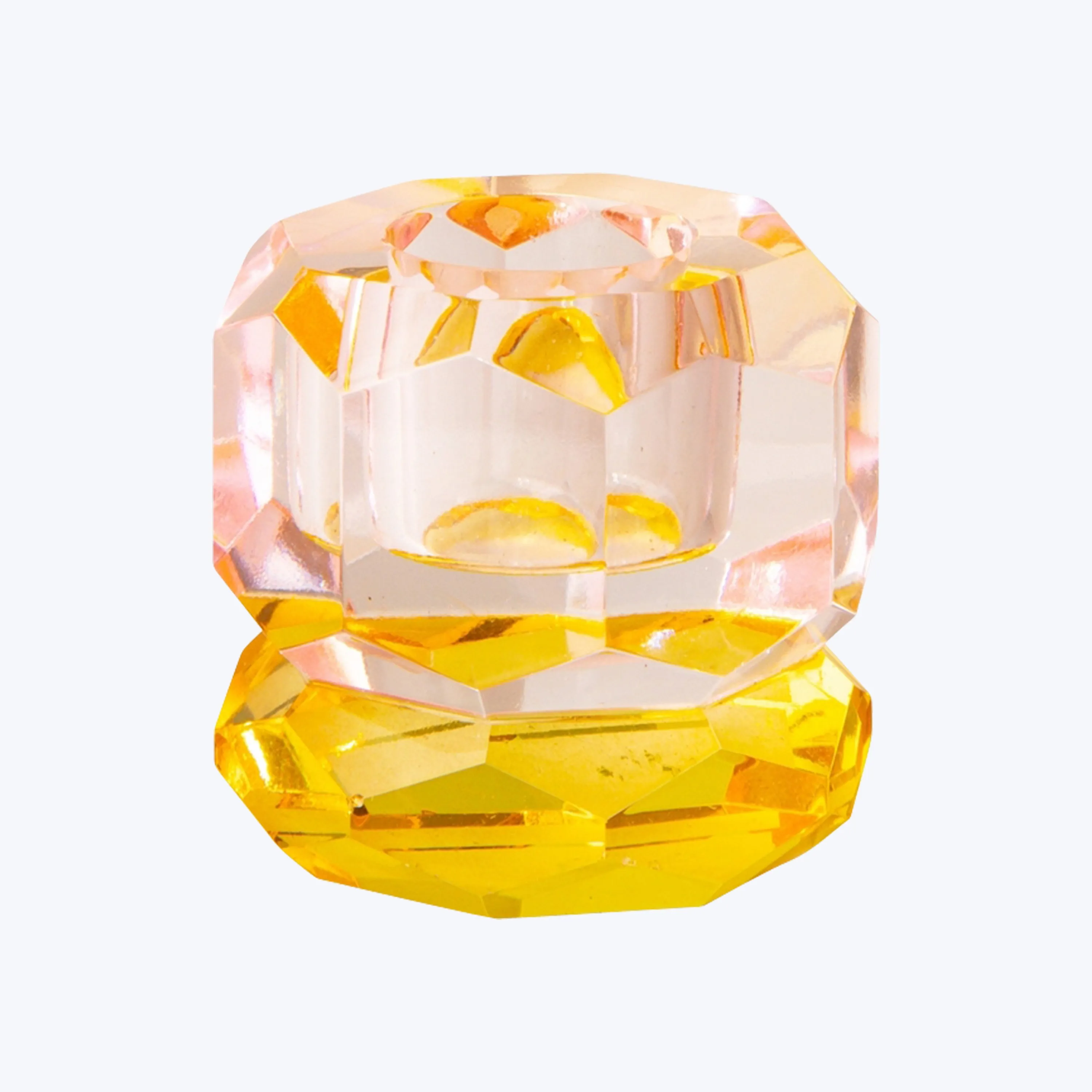 Two-Tone Crystal Candle Holder