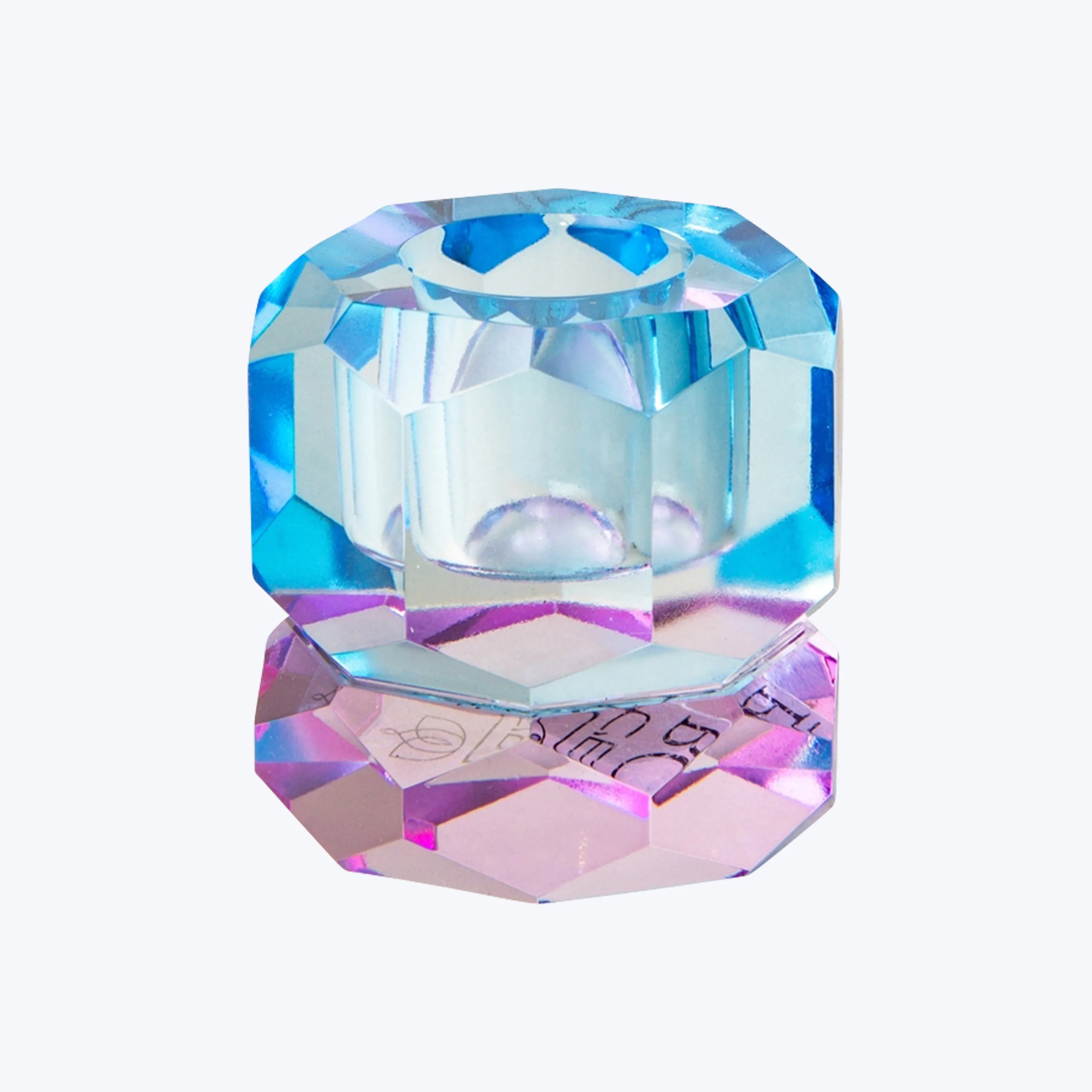 Two-Tone Crystal Candle Holder