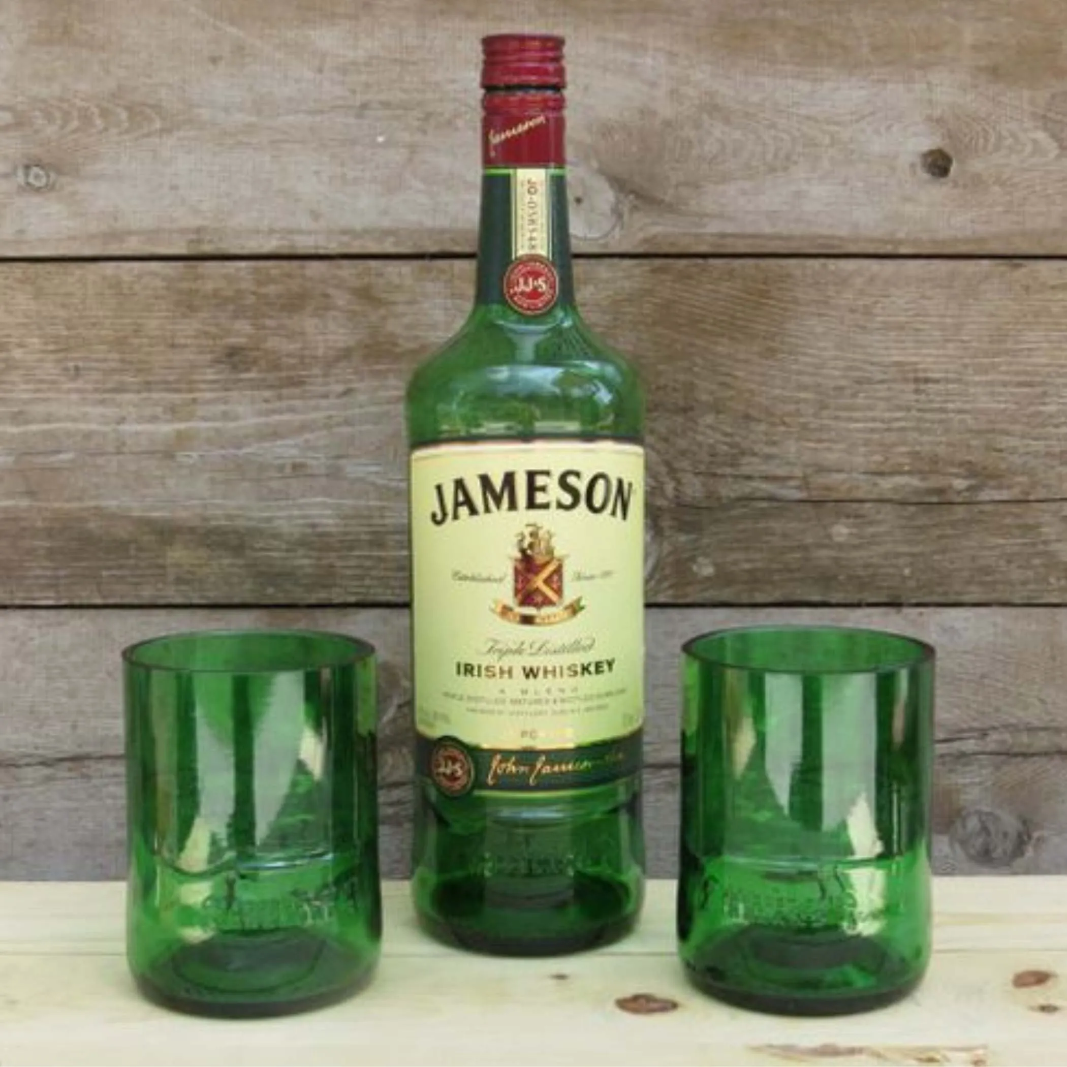 Upcycled Jameson whiskey Glasses (Set of Two)