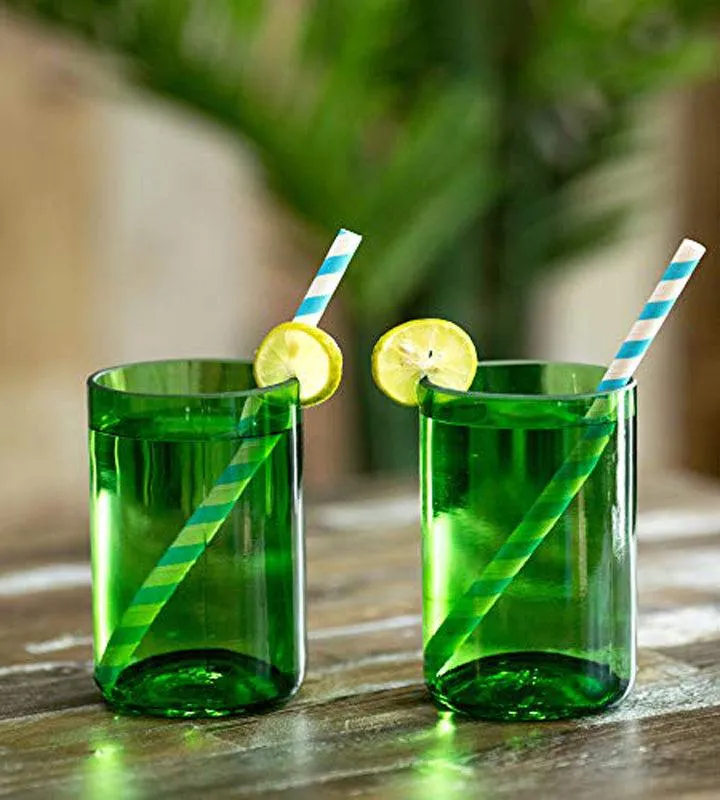Upcycled Wine Bottle Glasses (Set of Two)