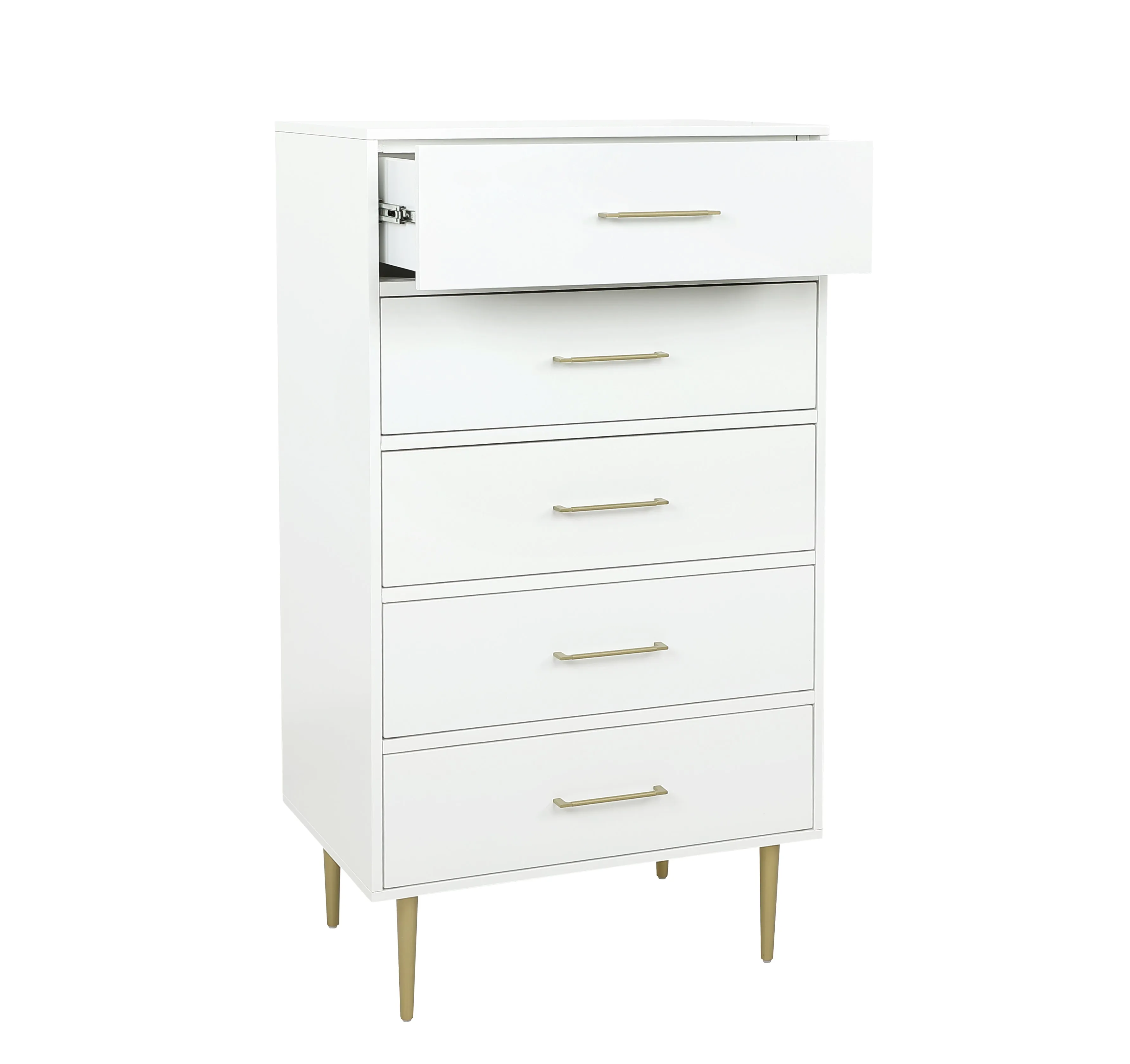 Valerie Glam 5-Drawer Chest - White