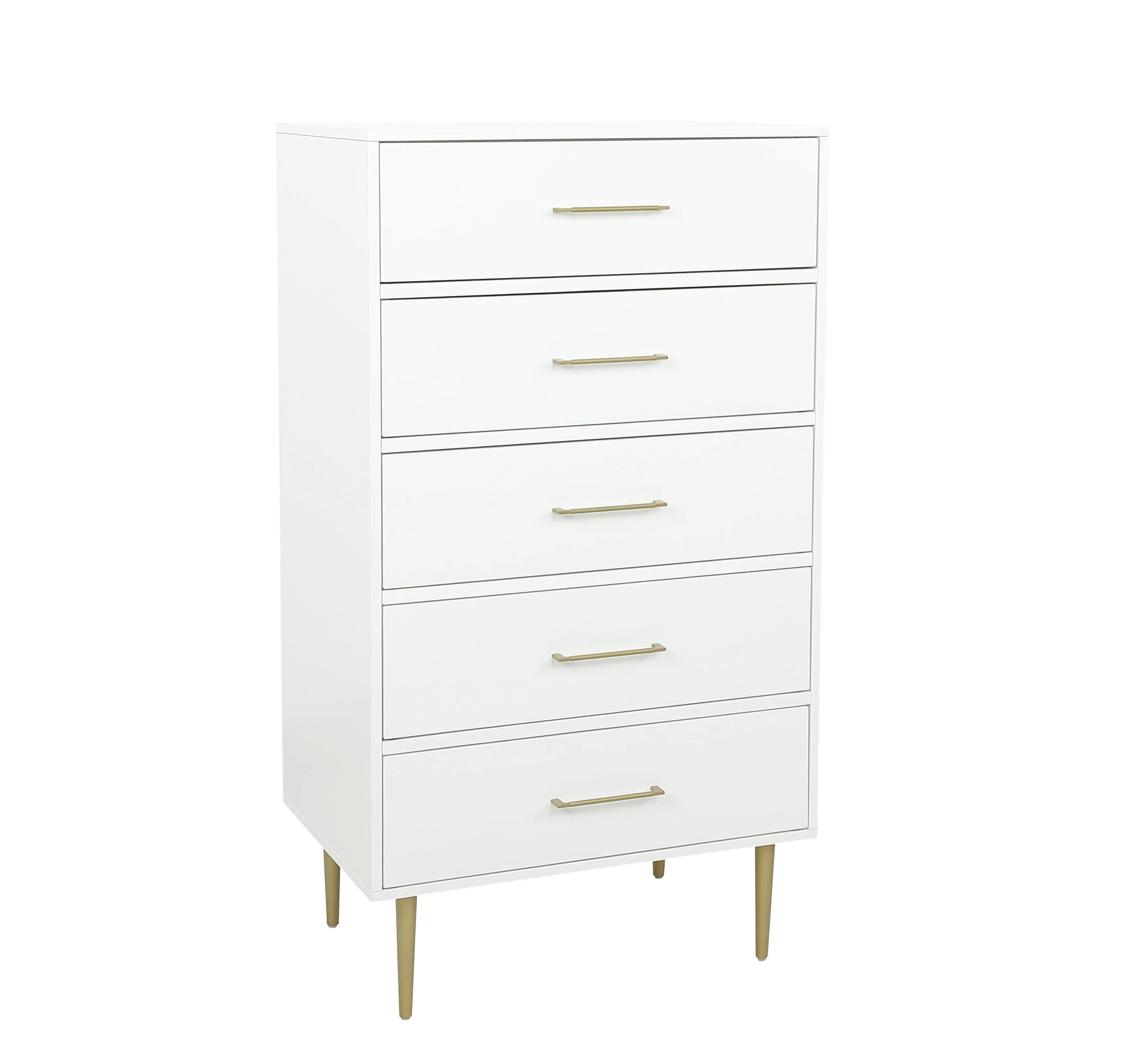 Valerie Glam 5-Drawer Chest - White