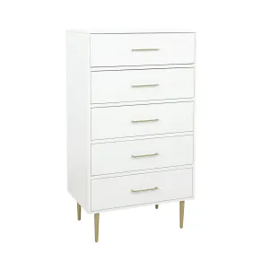 Valerie Glam 5-Drawer Chest - White