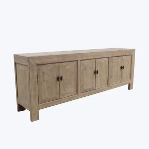 Vintage 6-Door Light Pine Buffet