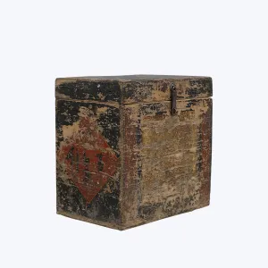 Vintage Black Lacquered Elm Trunk