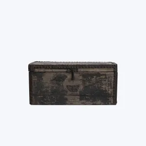 Vintage Dark Wooden Trunk