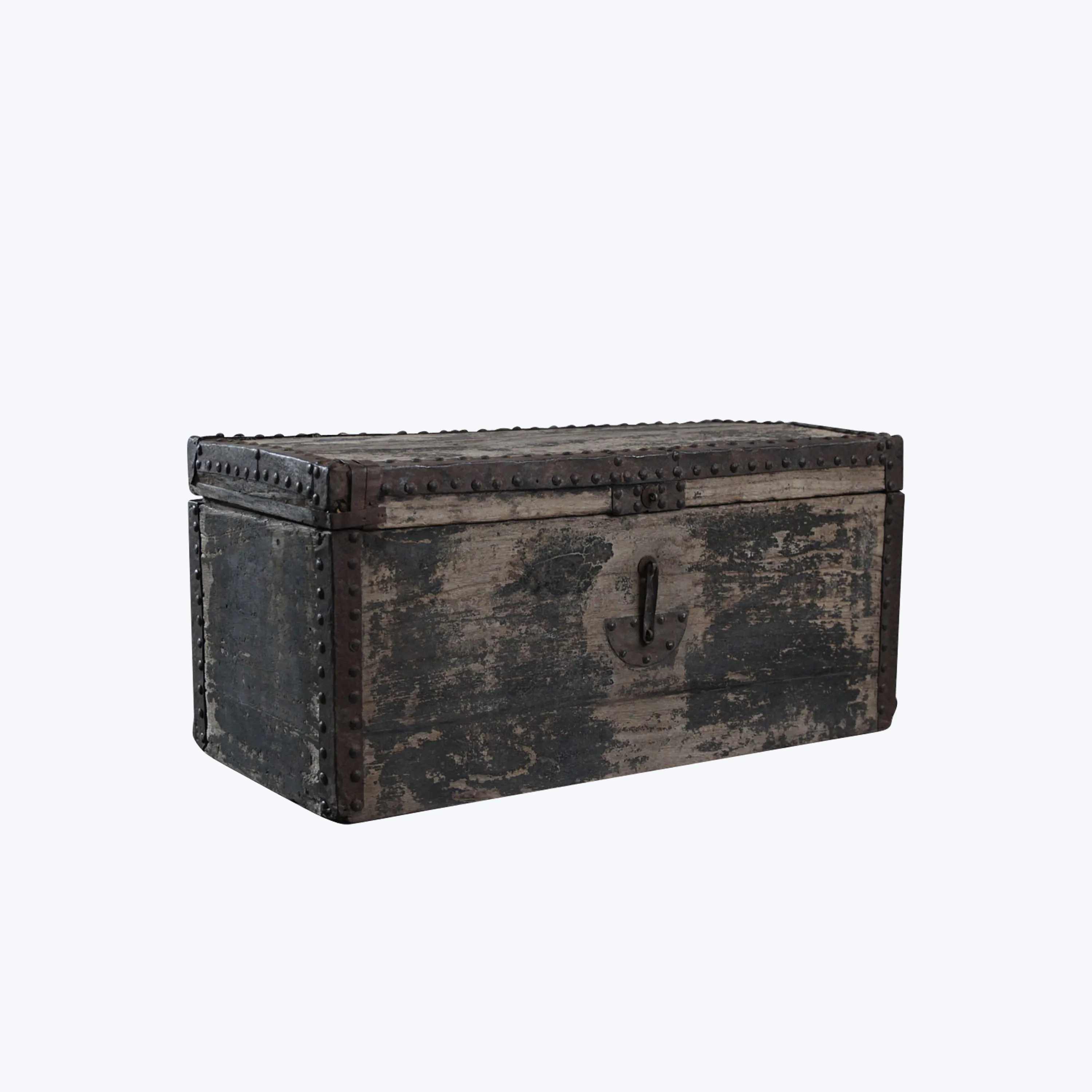 Vintage Dark Wooden Trunk