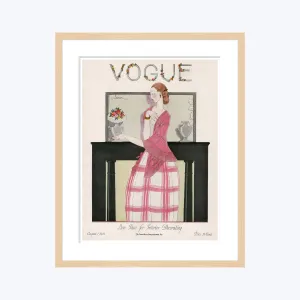 Vintage Vogue Cover, "A Woman in Front of a  Mirror", Georges Lepape