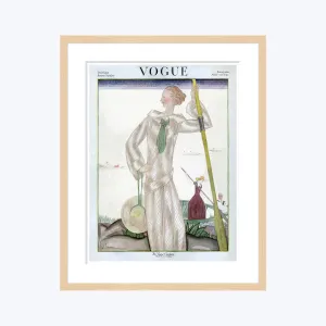 Vintage Vogue Cover, "A Woman with a Paddle", Georges Lepape