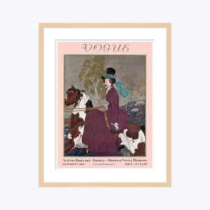 Vintage Vogue Cover, "Woman Riding a Horse", Pierre Brissaud