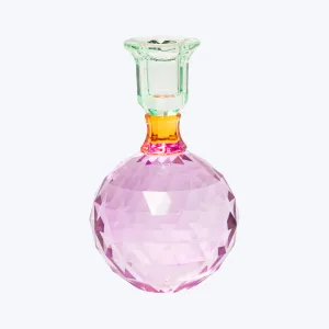 Violet, Amber & Mint Disco Ornamental Crystal Candle Holder