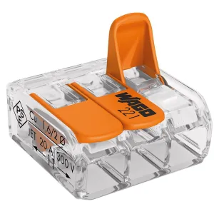 Wago 221-413 3 Pole Terminal Block/Splicing Connector w Lever Lock