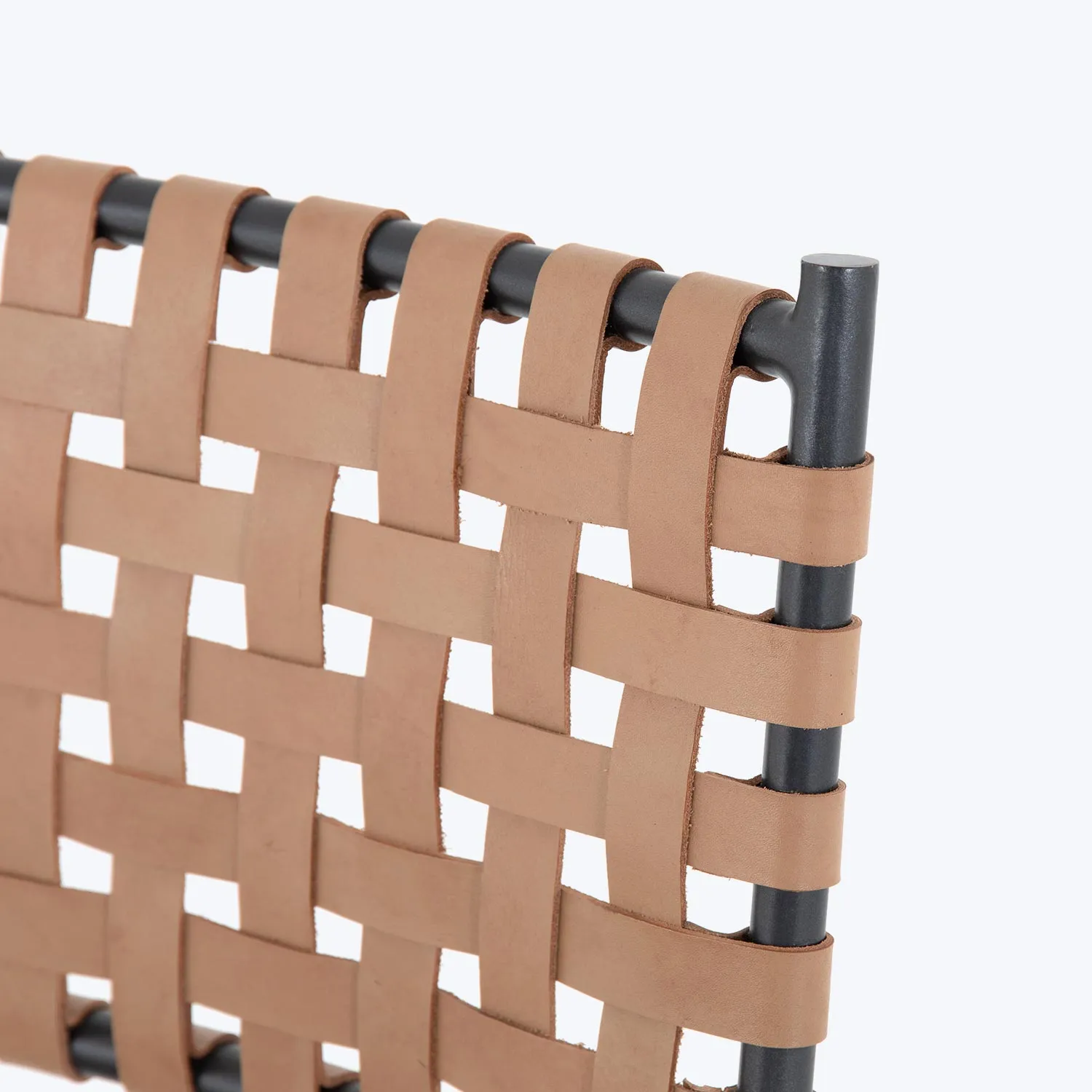 Woven Leather Counter Stool