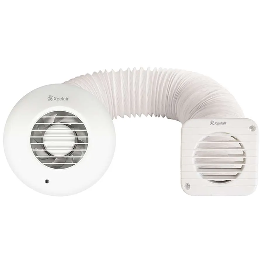 Xpelair SSSFC Round grille fan DX100BTR C/W flexible ducting and external grille