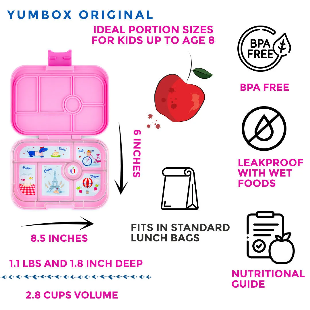 Yumbox Original 6-Compartment Lunch Box - Fifi Pink Paris